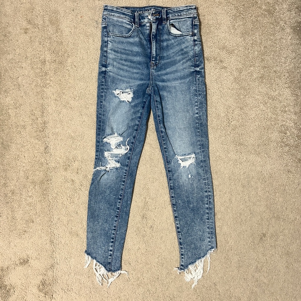 American Eagle light skinny ripped jeans - Super Stretch Size 6